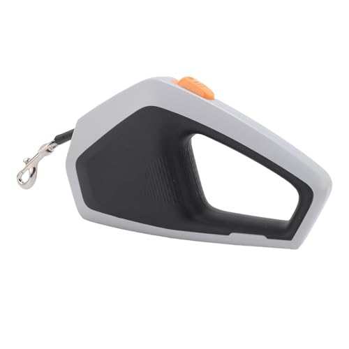 HELEVIA 16,4ft Einziehbares Haustierleine, Sichere Hundehandele, Bequemer Griff, Hochfest -Nylon -Seil für Gehen Im Freien Im Freien (Grau schwarz) von HELEVIA