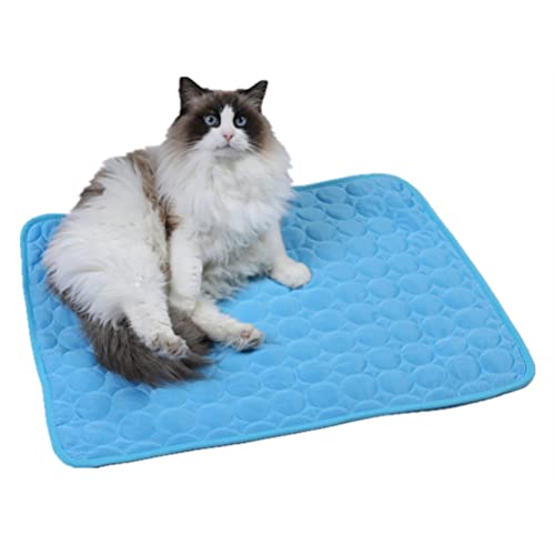 HELEVIA Hundekühlmatte, Ice Seide Kühltierkissen, für Heißes Sommerwetter -Haustierkühlkissen, Ideal für Zuhause und Reisen (Tiefblau #61) von HELEVIA