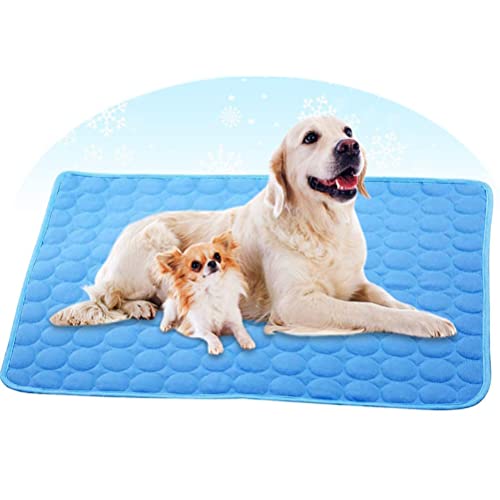 HELEVIA Hundekühlmatte, Ice Seide Kühltierkissen, für Heißes Sommerwetter -Haustierkühlkissen, Ideal für Zuhause und Reisen (Tiefblau #62) von HELEVIA