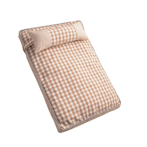 HELEVIA Hundeschlafsofa, Abnehmbar, Waschbar, 4 Jahreszeiten, Universell, Bequem, Weich, Kariert, Katzenbett Heimtierbedarf (S) von HELEVIA