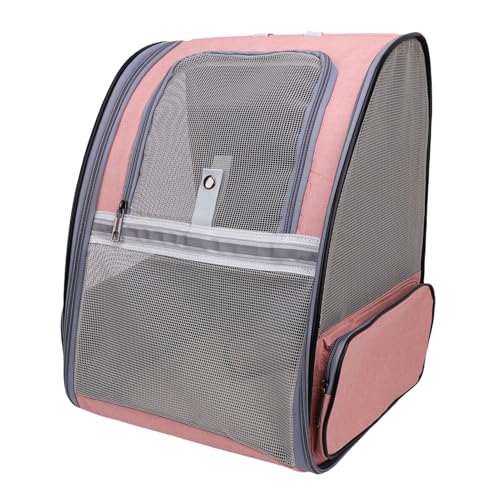 HELEVIA Pet Carrier -Rucksack, Atmungsaktive Faltbare Leichte Welpen -Rucksackträger, Multifunktionelle Welpenträger, für Reisen, Tägliche Ausflüge (Rosa) von HELEVIA