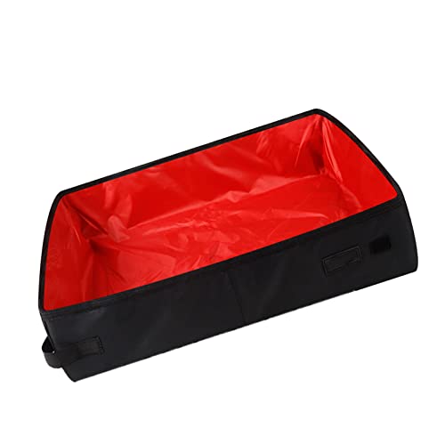 Zusammenklappbare Katzentoilette, Wasserdichtes, Tragbares Oxford-Gewebe, Faltbare Katzentoilette, 50 X 40 cm, Zuhause, Markt, Reisen, Stabile Leistung und Nutzung (Rot) von HELEVIA