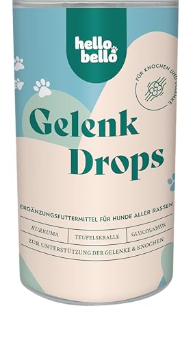 HELLOBELLO Gelenk Drops für Hunde 350 g - Gekenktabletten mit Teufelskralle, Glucosamin & Kurkuma - Hundekeks für gesunde Knochen & Gelenke von HELLOBELLO