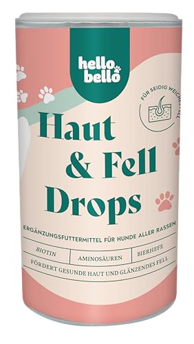 HELLOBELLO Haut & Fell Drops für Hunde 350 g - Mit Algenöl, Bierhefe & Biotin für weiches, glänzendes Fell & gesunde Haut ohne Juckreiz von HELLOBELLO