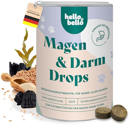 HELLOBELLO Kaltgepresste Magen-Darm Drops für Hunde 350g Soft mit Bierhefe, 37% Lamm & Meeresalge - Gras und Kotfresser Drops Hund, Gegen Sodbrennen, Magenschutz, Magen von HELLOBELLO