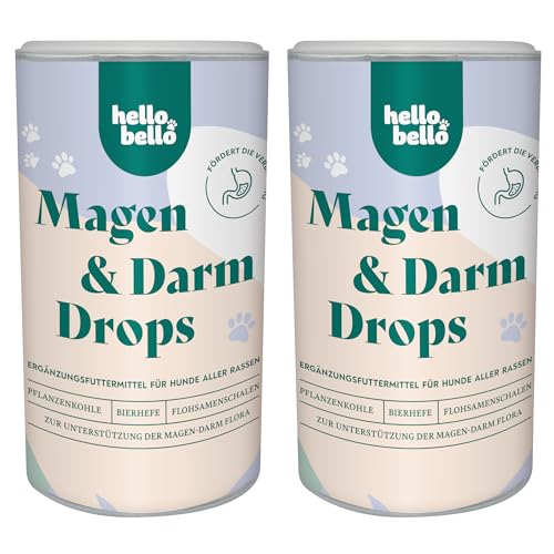 HelloBello Magen-Darm Drops für Hunde 2 x 350 g - Unterstützt Verdauung, Darmregulierung & eine gesunde Darmflora - Mit Probiotika & Präbiotika von HELLOBELLO
