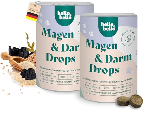 HelloBello Magen-Darm Drops für Hunde 2 x 350 g - Unterstützt Verdauung, Darmregulierung & eine gesunde Darmflora - Mit Probiotika & Präbiotika von HELLOBELLO