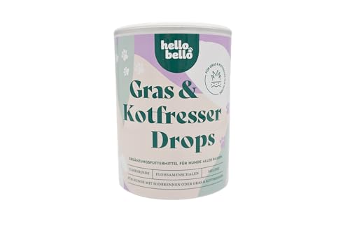 HELLOBELLO kaltgepresste Gras- & Kotfresser Drops für Hunde 350g Soft mit Ulmenrinde - getreidefrei, Flohsamenschalen, Melisse, Kamille und Pflanzenkohle - gegen Sodbrennen und Grasfressen HELLOBELLO kaltgepresste Gras- & Kotfresser Drops für Hunde 350g Soft mit Ulmenrinde - getreidefrei, Flohsamenschalen, Melisse, Kamille und Pflanzenkohle - gegen Sodbrennen und Grasfressen von HELLOBELLO