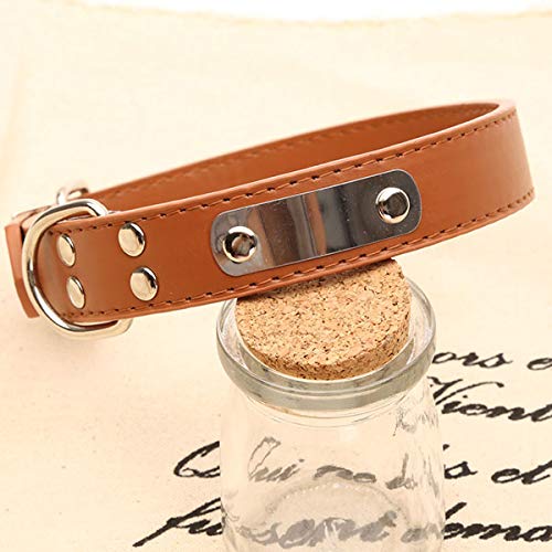 HELLOYOUNG Pet Dog Collar Leather Iron Collar Durable Affordable Dog Supplies Leather Small Big Large Dog Collar (05,S 15mm x 34cm) von HELLOYOUNG