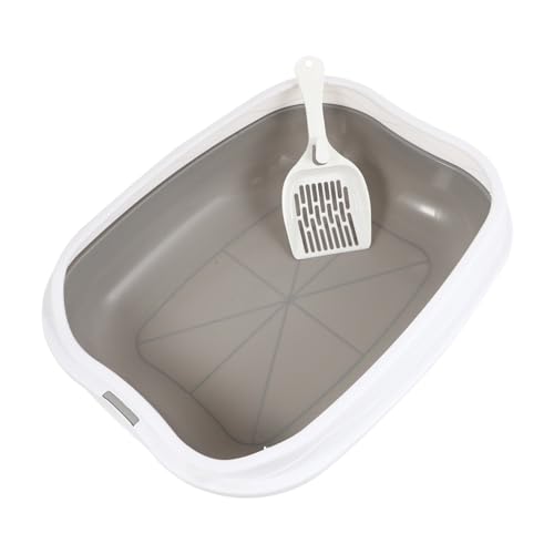 1 Satz Katzentoilette Katzenklo bedeckt Mülleimer selbst drinnen Tablett cat clean Toilet Katzenstreu -Seitpfanne Litter locker Katzenpfanne Katzen toiletten trainingsset pp Grau von HEMOTON