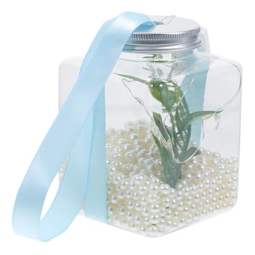HEMOTON 1 Satz DIY Fischbowl mit LED Beleuchtung Transparente Aquarien für Fische und Garnelen Sturzsicher Wiederverwendbar für Büro Zuhause und Garten von HEMOTON