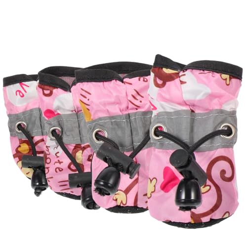 HEMOTON 1 Satz Hundeschuhe mit weicher Sohle Haustiere Abdeckung Stiefeletten Körperpflege Mittel Pfote Geschmeidige Hundeschuhe Atmungsaktive Hundeschuhe kompakte Welpenschuhe Stoff Rosa von HEMOTON