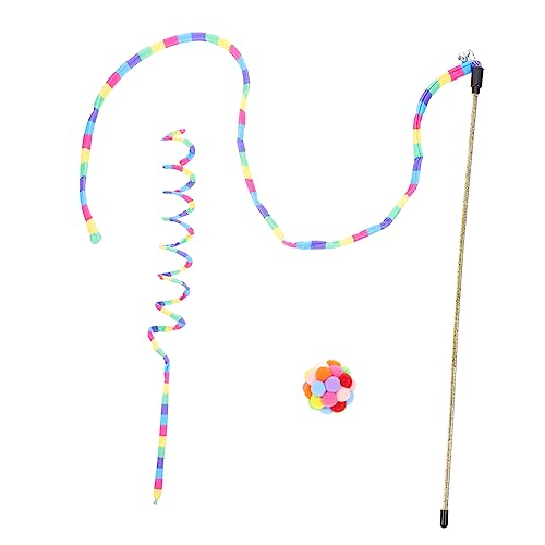 HEMOTON 1 Satz Katzen Multifunktionale Interaktive Katzenangel mit Federbällen Regenbogenfarben Beißfest und Abriebfest für Kitten zur Stimulation HEMOTON 1 Satz Katzen Multifunktionale Interaktive Katzenangel mit Federbällen Regenbogenfarben Beißfest und Abriebfest für Kitten zur Stimulation von HEMOTON