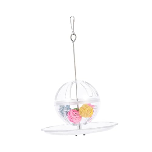 HEMOTON 1 Satz Langstreifen-Nahrungsball coop Nahrungssuche Fütterung groß Zubehör für Vogelkäfige bunt Futter perforierte Kugel Papageiensammlervögel, die Ball suchen Acryl Transparent von HEMOTON
