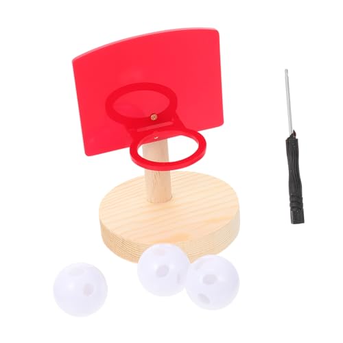 HEMOTON Papagei Basketball Spielzeug 1 Satz Pädagogisches Wurfspielzeug aus Holz und Kunststoff Sicher für Vögel für Käfige Fördert Spiel und Training von HEMOTON