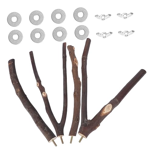 HEMOTON 1 Satz Papageienzweig Stehbar Vogelbarsch Papageienspielzeug Vogelspielzeug für Papageien vogelkäfig zubehör vogelzubehör für käfig AST Haustier-Vogel-Spielset Metall von HEMOTON