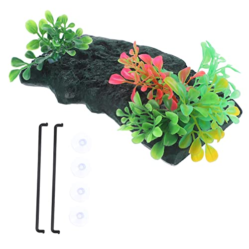 HEMOTON 1 Satz Schildkröten Basking wasserdichte Reptilien Terrasse für Aquarien Mittelgroß mit Natürlichem Rasen für Schildkröten und Andere Reptilien Aquarium Dekoration von HEMOTON