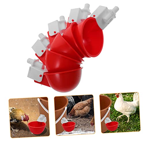 HEMOTON 1 Satz Tränkebecken für Geflügel Hühnerwassersystem Geflügelfutter Wasserspender für Küken Trinkbecher für Geflügel Tränke für Küken Geflügeltrinker Wasserzufuhr Kükentränke pp rot von HEMOTON