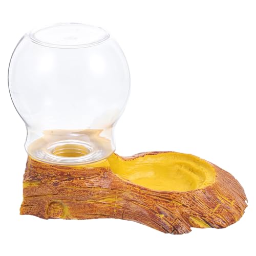 HEMOTON 1 Satz Trinkbrunnen für Haustiere Herr Wasser Schüssel drinnen Reptile Water Bowl Reptile Water Feeder Futtermittel für Reptilien Futterzubehör für Reptilien Glas Dark Grey von HEMOTON