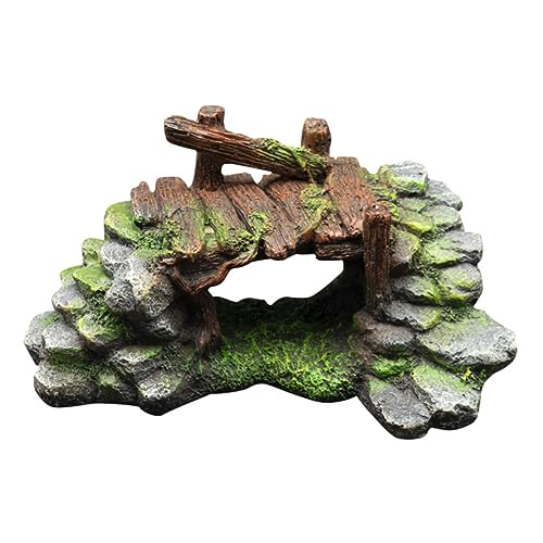 HEMOTON 1 Stück Aquarium Aquarium Bergdekorationen Aquarium Thema Ornamente Emulation Von Berg Aquarium Felsen Brücken Ornament Aquarium Moos Brückenform Künstliches Grünes von HEMOTON
