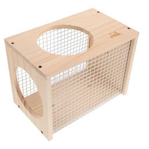 HEMOTON 1 Stück Hamsterhütte für Hamsterhaus klein Käfigmäuse Nagetierkäfig kanninchenhäuser kaninchenhäuser Kaninchenhaus Hamsterwohnung Haustier Hamsternest aus Holz Massivholz von HEMOTON