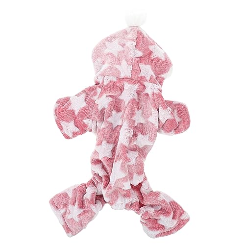 HEMOTON 1 Stück Haustier-Pyjama Warm Plüsch-Hundepyjama Hunde-Outfit Haustier Hund Kostüm Hut Nachtwäsche für Hunde kleine hundekleidung Bequeme Haustierkleidung Hundekostüme Korallenvlies von HEMOTON