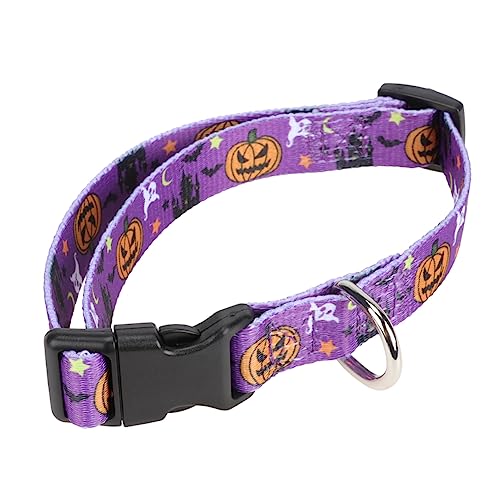 HEMOTON 1 Stück Haustierhalsband Hundezubehör Festlicher Hund Für Hunde Groß Halloween -haustierkostüm Halloween-hundekrawatte Halloween-welpenhalsbänder Welpenkette Chat Polyester Violett von HEMOTON