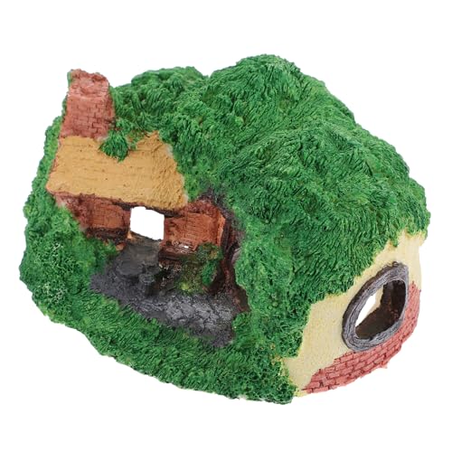 HEMOTON 1 Stück Höhlenornament Schlangenhaus Kleines Reptilienversteck Aquarium Aquarium Zubehör Pflanzen Für Fischtank Terrarium Aquarium Höhle Terrariumreptil Dekorationen Green von HEMOTON