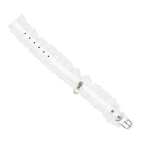 HEMOTON 1 Stück Katzenhalsband Haustier Bestickt groß Nacken klein Spitzenhalsband für für Hunde Hundehalsband für Party für Hunde sicherer Hundehalsband Weiß von HEMOTON