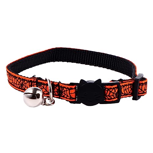 HEMOTON 1 Stück Katzenhalsband Haustier Hunde reflektierender Welpe für Kleid extra Kleiner Hund Stichworte Hund Halloween Kostüm besetzt UV Kragen Halloween-Welpenhalsbänder Stoff Orange von HEMOTON