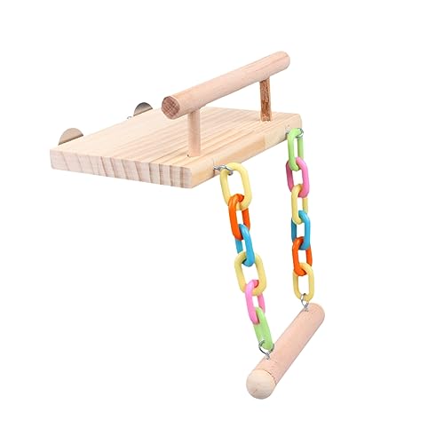 HEMOTON Hölzernes Papageienspielzeug Mit Schaukel-Design Sicher Für Kleine Vögel Zum Kauen Und Entdecken Als Hängespielzeug Für Nymphensittiche Sittiche Und Papageien von HEMOTON