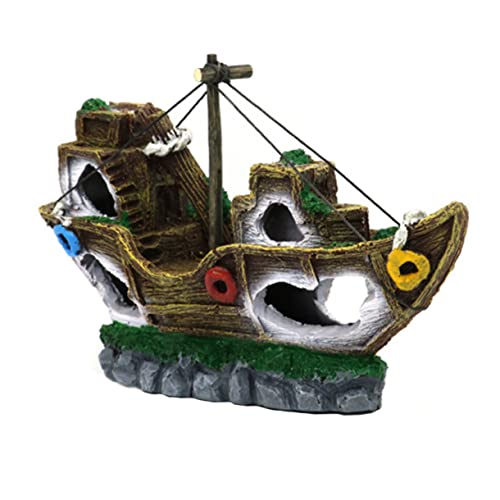 HEMOTON 1 Stück Piratenschiff-Ornamente Thematisch Boot Aquarium Piratenschiff Fisch -versteck - Schiffswrack Im Aquarium Aquarium-landschaftsdekoration Nautisch Harz HEMOTON 1 Stück Piratenschiff-Ornamente Thematisch Boot Aquarium Piratenschiff Fisch -versteck - Schiffswrack Im Aquarium Aquarium-landschaftsdekoration Nautisch Harz von HEMOTON