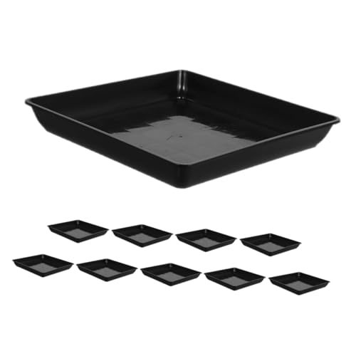 HEMOTON 10 Stück Eckige Kunststoff Blumentopf Untersetzer für und Außenbereich Praktische Tropfschalen für Pflanzenpflege und Gartenarbeiten von HEMOTON