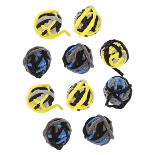 HEMOTON 10stücke Plüsch Ball Katzenspielzeug Für Haustiere Katze Kauen Ball Indoor Katze Spielen Toy Katzen Plüsch Spielzeug von HEMOTON