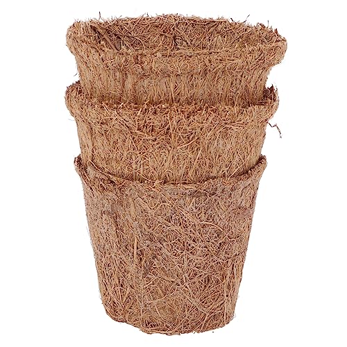 HEMOTON 10 Stück Kokospalmen Anzuchtbecken Mini Töpfe Außentöpfe Gartenbedarf Pflanztöpfe Innentasche Pflanztopf Pflanztopf Dekorativer Blumentopf Pflanzbeutel Kokosfaser von HEMOTON