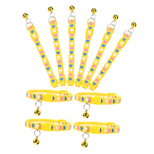 HEMOTON 10 Stück Liebe Gedruckte Halskette Hundehalsband Glocken Einstellbar Haustier Glocke Kragen Für Hunde Klein Name Für Katzen Kätzchen Mit Glocke PVC Yellow HEMOTON 10 Stück Liebe Gedruckte Halskette Hundehalsband Glocken Einstellbar Haustier Glocke Kragen Für Hunde Klein Name Für Katzen Kätzchen Mit Glocke PVC Yellow von HEMOTON