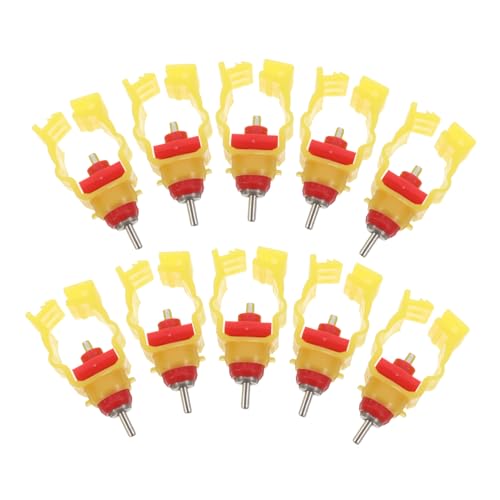 HEMOTON 10 Stück Trinkbrunnen Wasserspender Vogel Wassertrinker Metalltränke Für Hühner Wassertrinker Für Geflügel Hühnerwasserer Tränke Für Geflügel Kükentränke Rostfreier Stahl Yellow von HEMOTON