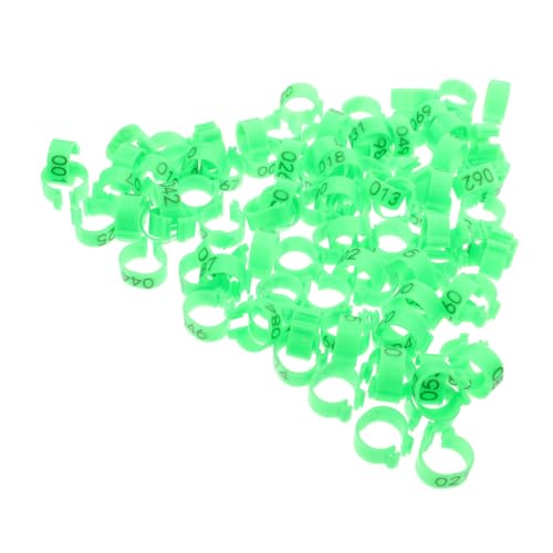 HEMOTON 100 Stück Henne-Tauben-Fußkettchen Beinring Taubenfußmarke für Taubensportband Taubenrekordring Mehrfarbig vogelkäfig zubehör Vogelfußringe Geflügel Unterscheidungsmarker Abs Green von HEMOTON