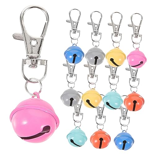 HEMOTON 12 Stück Glocken Für Haustierhalsbänder Und Rosa Katzenhalsband Anhänger Goldene Dekorationsanhänger Chime Jingle Bell Anhänger Reflektierende Zufällige Farbe von HEMOTON