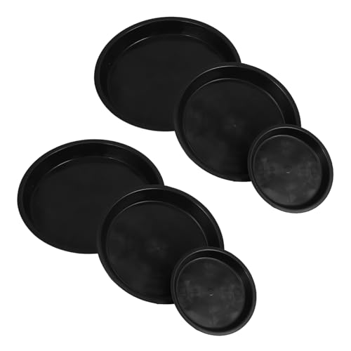 HEMOTON 12 Stück Teiliges Schwarzer Pflanzuntersetzer Runde Blumentopf Trays wasserdichte Tropfschalen für und Außenbereich für Sukkulenten und Pflanzenpflege von HEMOTON