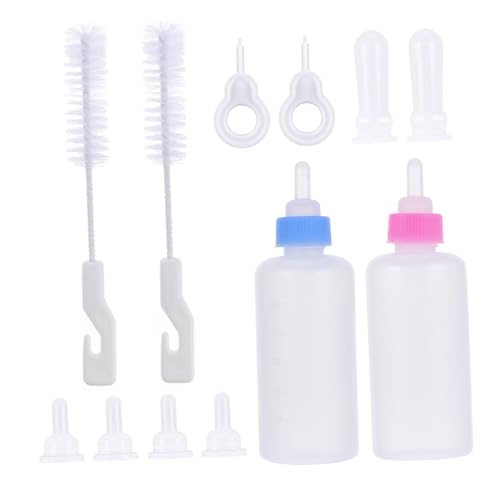 HEMOTON 12Stücke Teiliges Katzenmilchflasche Set Haustierzubehör für Kätzchen und Welpen Freies mit Klarer Einfache Reinigung für Fütterung Neugeborener von HEMOTON