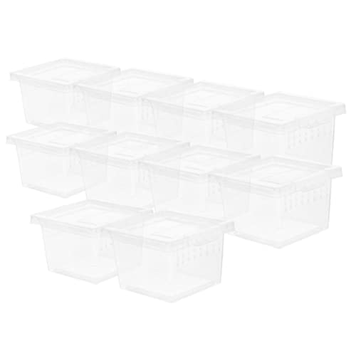 HEMOTON 12stücke Spinnenterrarium Reptilienbox Schlangenkäfig Aus Kunststoff Für Haushalt Mit Belüftungsfenstern Transparent Tragbar Für Kleintiere Fütterungszubehör von HEMOTON