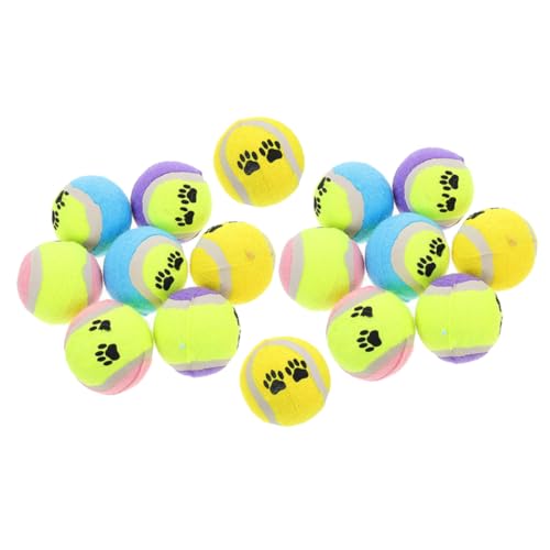 HEMOTON 16 Stück Bälle Kauspielzeuge für Kleine Interaktive Quietschende Tennisbälle zur Beschäftigung und Zahnpflege Fördert und Training Zufällige Farbe von HEMOTON