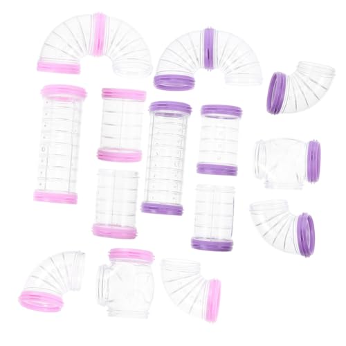 HEMOTON 16 Stück Teiliges DIY Hamster Tunnel Set Transparente Verbindungstunnel für Hamsterkäfige für Kleine Haustiere Robust und Leicht zu Reinigen für und Außenbereiche von HEMOTON