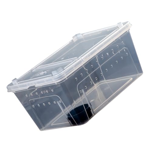 HEMOTON 1Satz Reptilien Futterbox aus Mittelgroß Tragbar Wetterbeständig für Schildkröten Spinnen Schlangen und Komfortablem Spielbereich Transparentes Design von HEMOTON