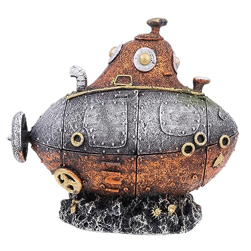 HEMOTON 1Stück Aquarium Harzdekoration Boot Trümmer Statue für Fischtanks Kreative Aquarium Dekoration und Schreibtisch Ornament mit Lebendigen für Natürliche von HEMOTON
