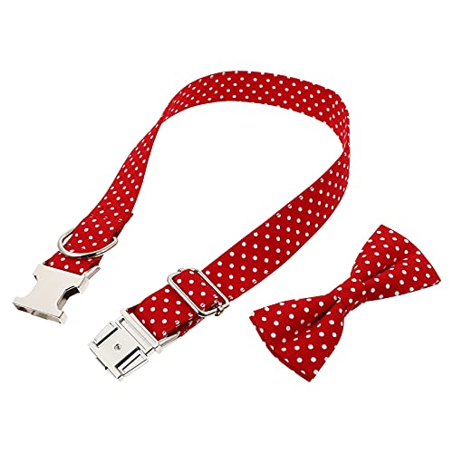 HEMOTON 1Stück Einstellbarer Bowknot Hundekragen mit Metallschnalle Roter Farbton für Mittelgroße für Partys und Besondere Anlässe und Komfortabel Sorgt für Unvergessliche von HEMOTON