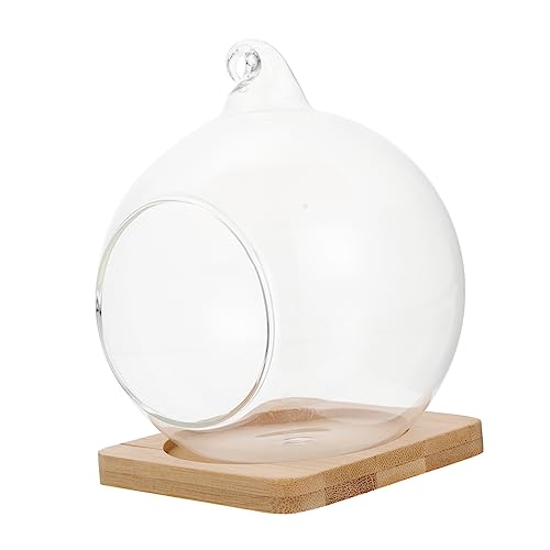 HEMOTON 1Stück Hängende Glasflasche Für DIY Mikrolandschaft Eco Flasche Mit Bambusmatte Für Terrarium Und Pflanzen Dekoration Zufälliger Hakenstil Für Gartenprojekte von HEMOTON