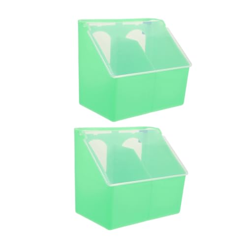 HEMOTON 2 Stück Box Taubenfutterbox Vogelnäpfe Für Käfig Alligator Feeder Taubenfuttertrog Wachtelfutterspender Kein Abfall Taubenbedarf Hühnerfutterspender PVC Wachtelkäfige Hellgrün Abs von HEMOTON