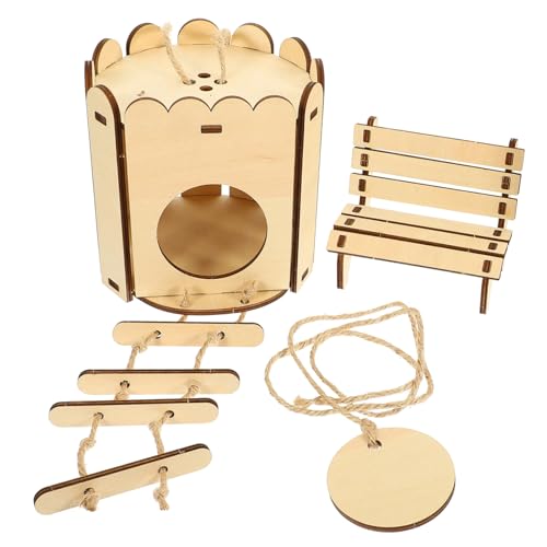 HEMOTON 2 Stück DIY Hamster Holzhaus Versteck mit Hängenest und Stuhl Stabiles Kleines Nagetier Spielhaus für Hamster Chinchilla Sicher und Langlebig Dekoratives Haustierzubehör Teiliges HEMOTON 2 Stück DIY Hamster Holzhaus Versteck mit Hängenest und Stuhl Stabiles Kleines Nagetier Spielhaus für Hamster Chinchilla Sicher und Langlebig Dekoratives Haustierzubehör Teiliges von HEMOTON